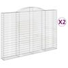vidaXL Paniers &agrave; gabions arqu&eacute;s 2 pcs 300x30x200/220 cm fer galvanis&eacute;