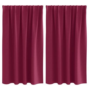 vidaXL Rideaux occultants avec anneaux 2 pcs Bordeaux 140 x 140 cm