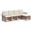 vidaXL Ensemble de canap&eacute; de jardin 5 pcs Beige polyrotin