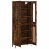 vidaXL Buffet haut Chêne fumé 69,5x34x180 cm Bois d'ingénierie