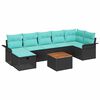 vidaXL Ensemble de canap&eacute; de jardin avec coussin 8 pcs Noir Poly rotin