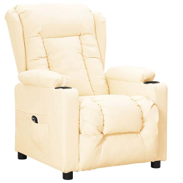 vidaXL Fauteuil Cr&egrave;me Similicuir