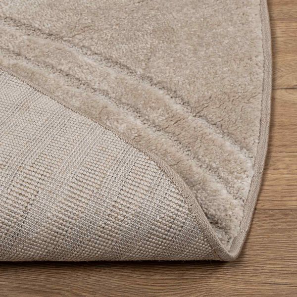 vidaXL Tapis de surface Rond HUARTE Beige &Oslash; 160 CM Polyester