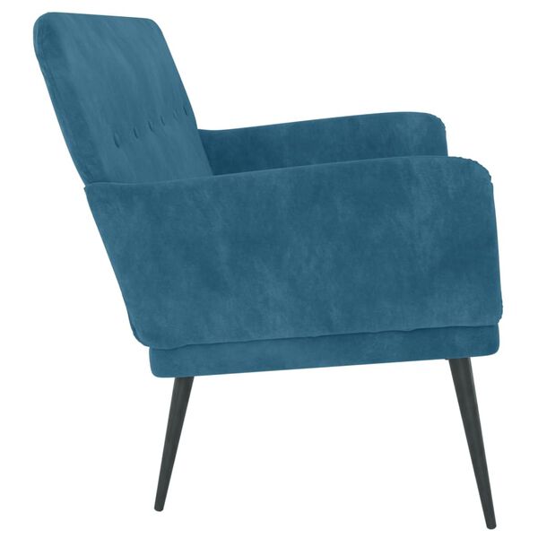 vidaXL Banc Bleu 108x79x79 cm Velours