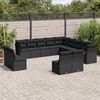 vidaXL Salon de jardin avec coussins 13 pcs noir r&eacute;sine tress&eacute;e