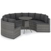 vidaXL Salon de jardin 7 pcs avec coussins R&eacute;sine tress&eacute;e Gris