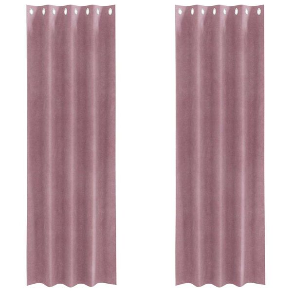 vidaXL Rideaux occultants 2 pcs Rose fonc&eacute; 140 x 225 cm Velours