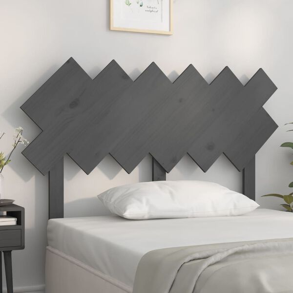 vidaXL T&ecirc;te de lit Gris 122,5x3x80,5 cm Bois massif de pin
