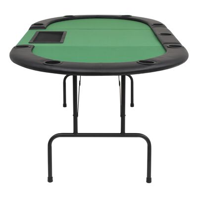 vidaXL Table de poker pliable pour 9 joueurs 3 plis Ovale Vert