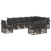vidaXL Ensemble de canap&eacute; de jardin 10 pcs Gris polyrotin