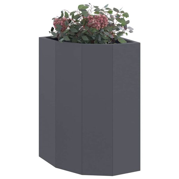 vidaXL Jardinière d'Angle Anthracite 30 x 30 x 50 cm Acier
