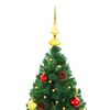 vidaXL Arbre de No&euml;l artificiel pr&eacute;-&eacute;clair&eacute; avec boules vert 210 cm