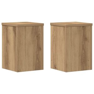 vidaXL Supports pour plantes 2 pcs ch&ecirc;ne artisanal bois d'ing&eacute;nierie