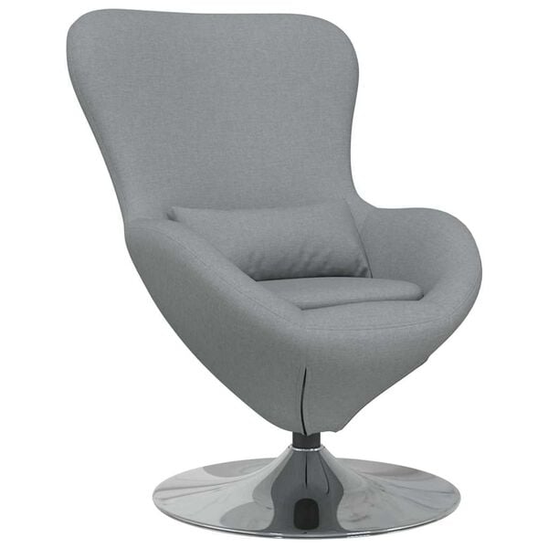 vidaXL Fauteuil &oelig;uf Gris clair 63 x 73 x 90 cm tissu