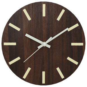 vidaXL Horloge murale et &eacute;chelles et aiguilles lumineuses marron &Oslash;30cm