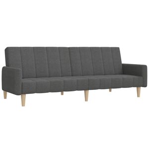 vidaXL Canap&eacute;-lit &agrave; 2 places gris fonc&eacute; tissu