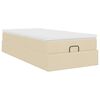 vidaXL Cadre de lit ottoman avec matelas cr&egrave;me 100x200cm tissu