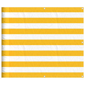 vidaXL Paravent de balcon &agrave; rayures jaunes et blanches 90 x 800 cm