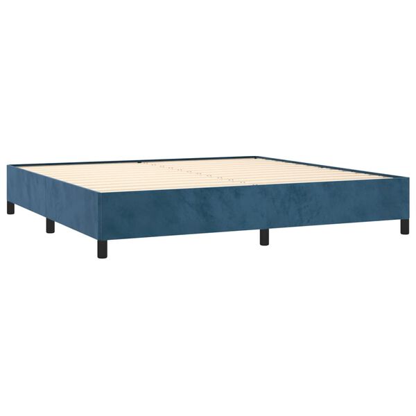 vidaXL Sommier à lattes de lit et matelas Bleu foncé 200x200cm Velours