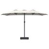 vidaXL Parasol de jardin Sable et anthracite 385 x 209 x 244 cm