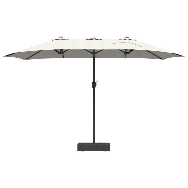 vidaXL Parasol de jardin Sable et anthracite 385 x 209 x 244 cm