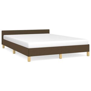 vidaXL Cadre de lit sans matelas marron fonc&eacute; 140x190 cm tissu