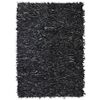 vidaXL Tapis shaggy Cuir v&eacute;ritable 190 x 280 cm Gris