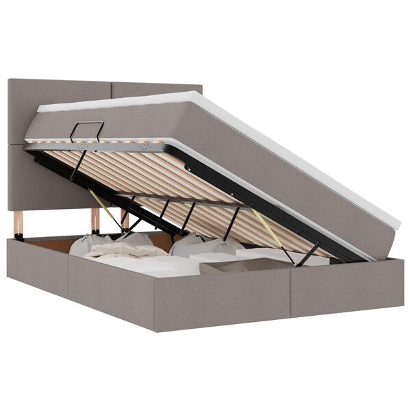 vidaXL Lit de Rangement Taupe 140 x 200 cm Cuir synth&eacute;tique