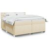 vidaXL Sommier &agrave; lattes de lit avec matelas Cr&egrave;me 200x200 cm Tissu