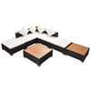 vidaXL Salon de jardin 7 pcs avec coussins R&eacute;sine tress&eacute;e Noir