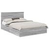 vidaXL Lit de Rangement Gris Sonoma 140 x 200 cm Bois d'ing&eacute;nierie