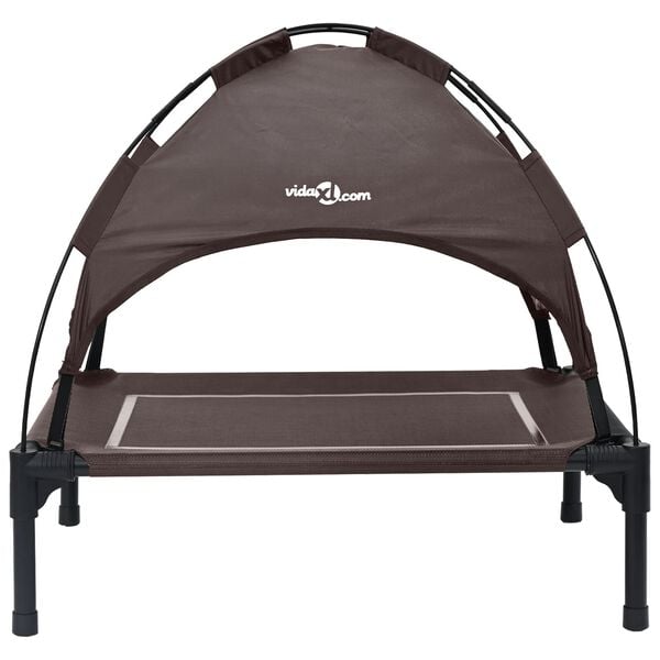 vidaXL Lit pour Chien Marron s Acier