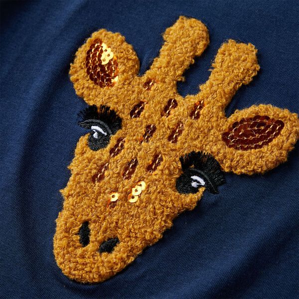 T-shirt enfants &agrave; manches longues bleu marine 128