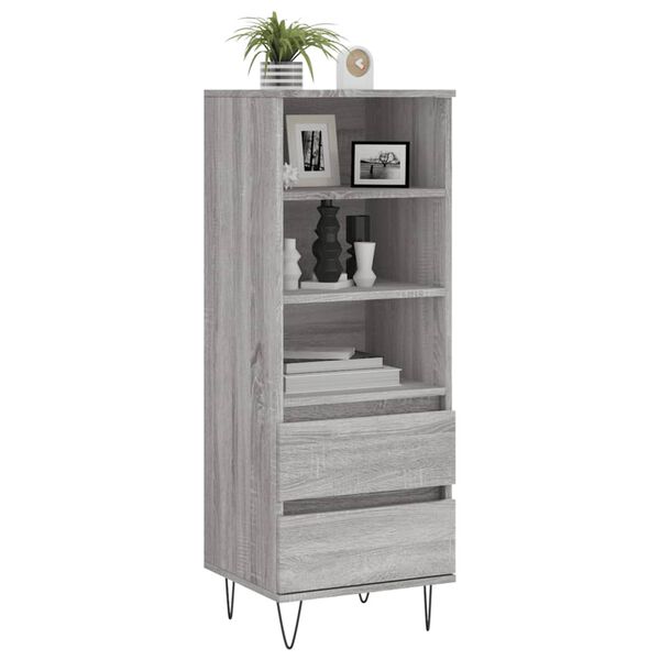 vidaXL Buffet haut Sonoma gris 40x36x110 cm Bois d'ing&eacute;nierie