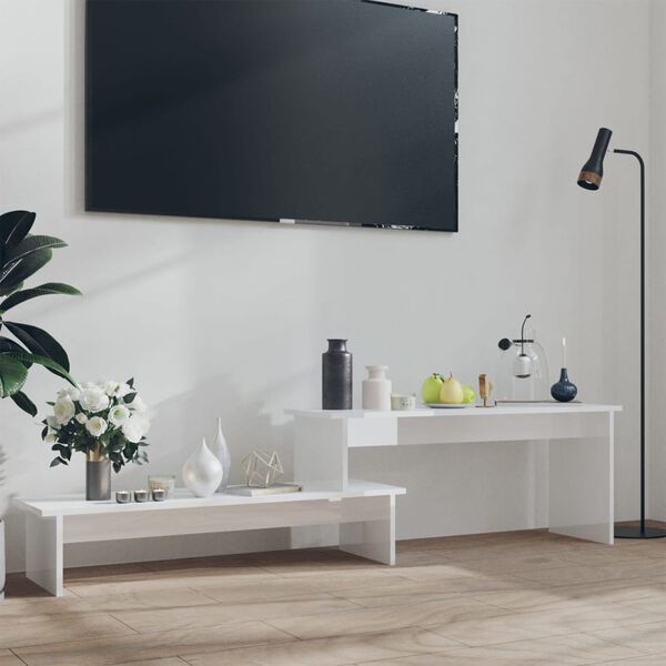 vidaXL Meuble TV Blanc brillant 180x30x43 cm Aggloméré