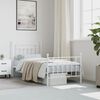 vidaXL Cadre de lit métal sans matelas avec pied de lit blanc 90x190cm