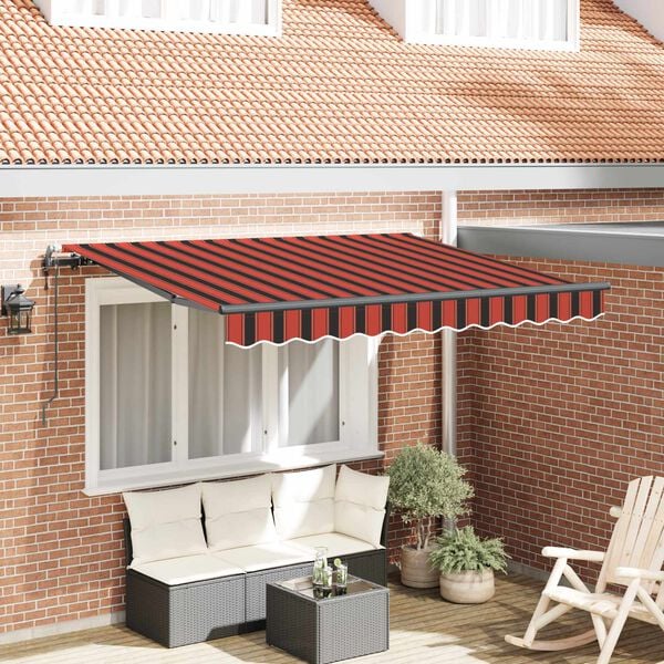 vidaXL Auvent R&eacute;tractable Marron 250 x 200 cm tissu