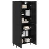 vidaXL Haut Armoire 2 pcs Ch&ecirc;ne noir Bois Agglom&eacute;r&eacute; et Verre