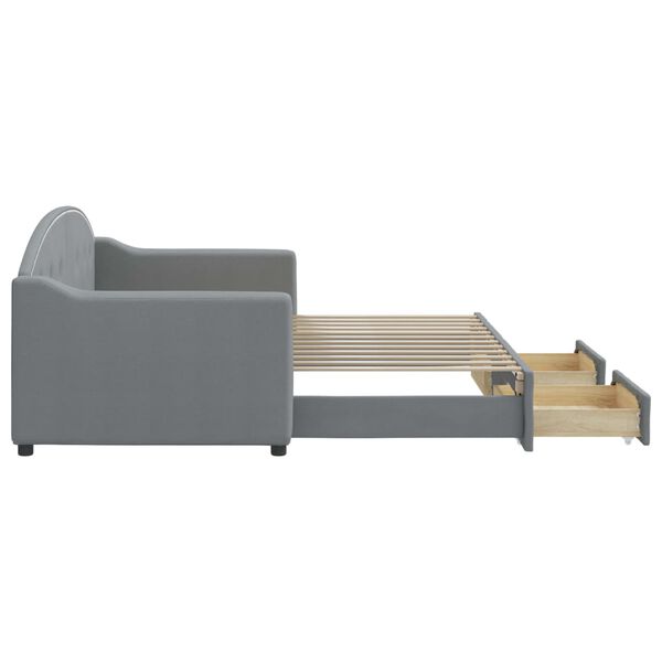 vidaXL Lit de jour avec gigogne et tiroirs sans matelas 80x200 cm