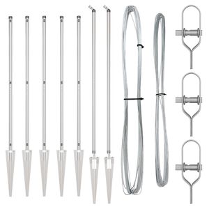 vidaXL Poteaux de clôture 7 pcs Argent Ø32mm 180 cm Acier galvanisé