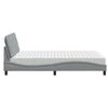vidaXL Lit avec matelas gris clair 120x200 cm tissu
