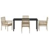vidaXL Ensemble de salle &agrave; manger pour jardin 5 pcs Beige polyrotin