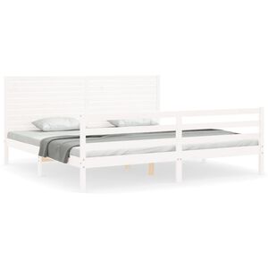 vidaXL Cadre de lit sans matelas blanc 200x200 cm bois massif