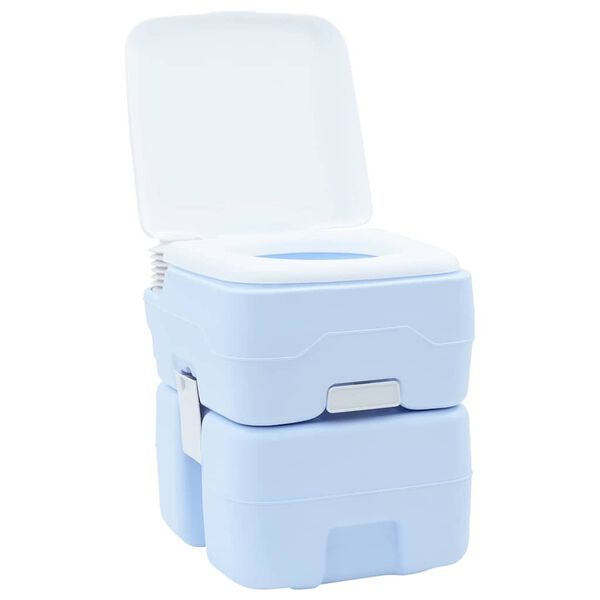 vidaXL Toilette de Camping Bleu Clair et Blanc 41,5 x 36,5 x 42 cm