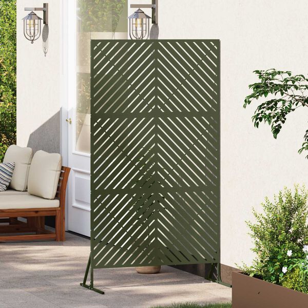 vidaXL &Eacute;cran de confidentialit&eacute; Olive 100 x 50 x 180 cm Acier