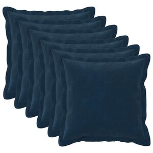 vidaXL Coussin 6 pc HOUTEN Bleu 30 x 30 cm Fleece en microfibre