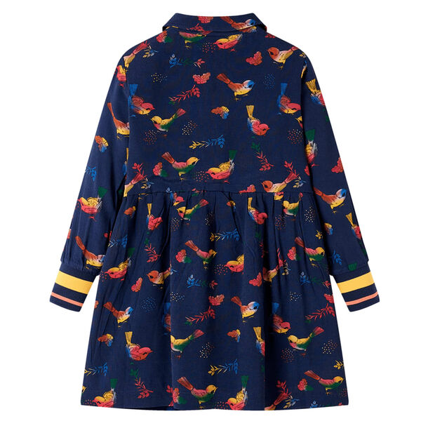 Robe pour enfants à manches longues bleu marine 140