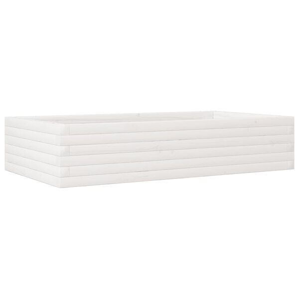 vidaXL Jardini&egrave;re blanc 110x60x23 cm bois de pin massif