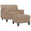 vidaXL Fauteuil avec repose-pied Cappuccino 60 cm Similicuir