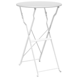 vidaXL Table bistrot Blanc &Oslash; 50 x 71 cm Acier rev&ecirc;tu de poudre